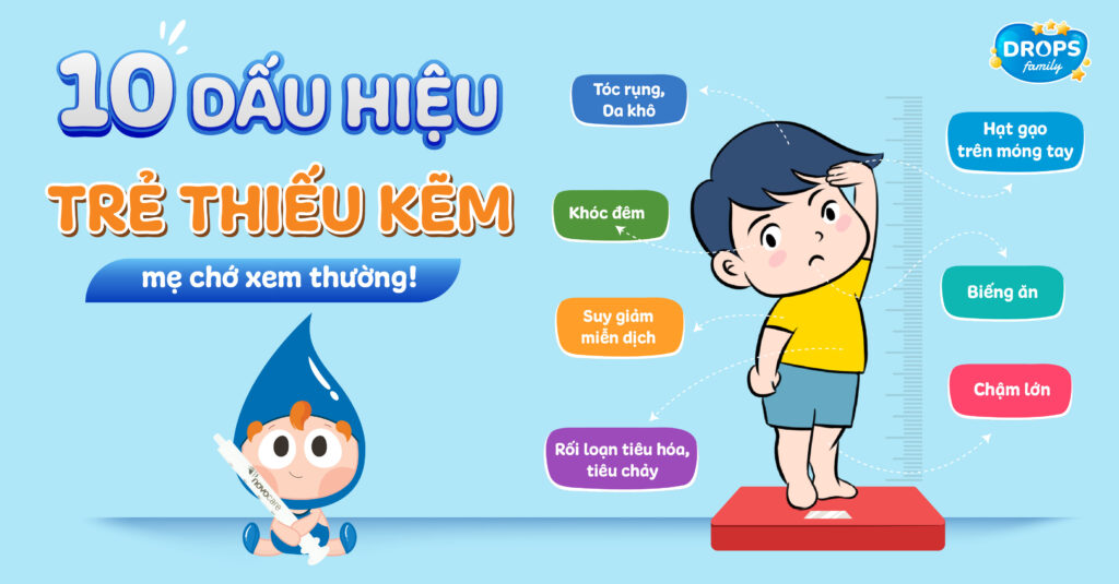 dấu hiệu trẻ thiếu kẽm